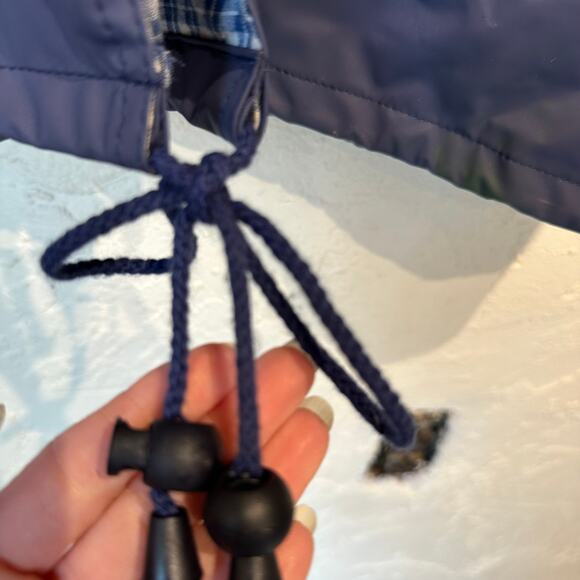 Thermal-Slicks Size XL Rain Jacket Coat Blue Plaid Lining Hooded - Picture 9 of 13